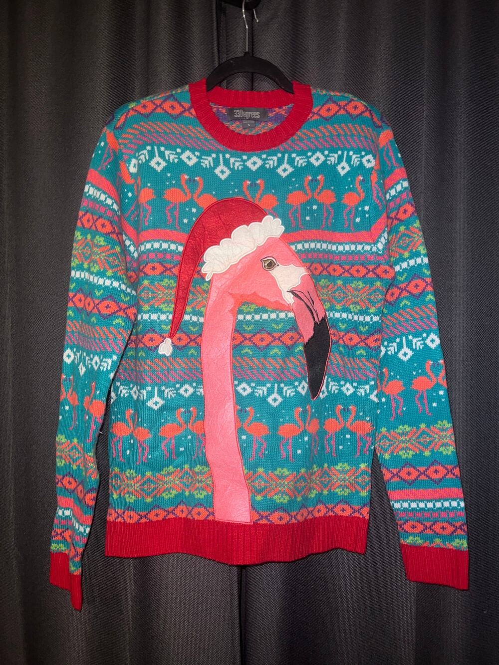 Ugly Christmas Sweater Xmas Size Small Flamingo